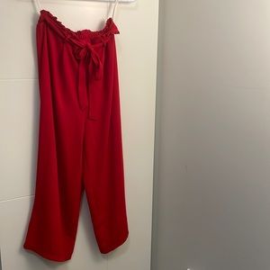 Red high rise culottes